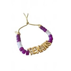 NEW LUCKY STAR JEWELS women's texans eye candy id bracelet in purple